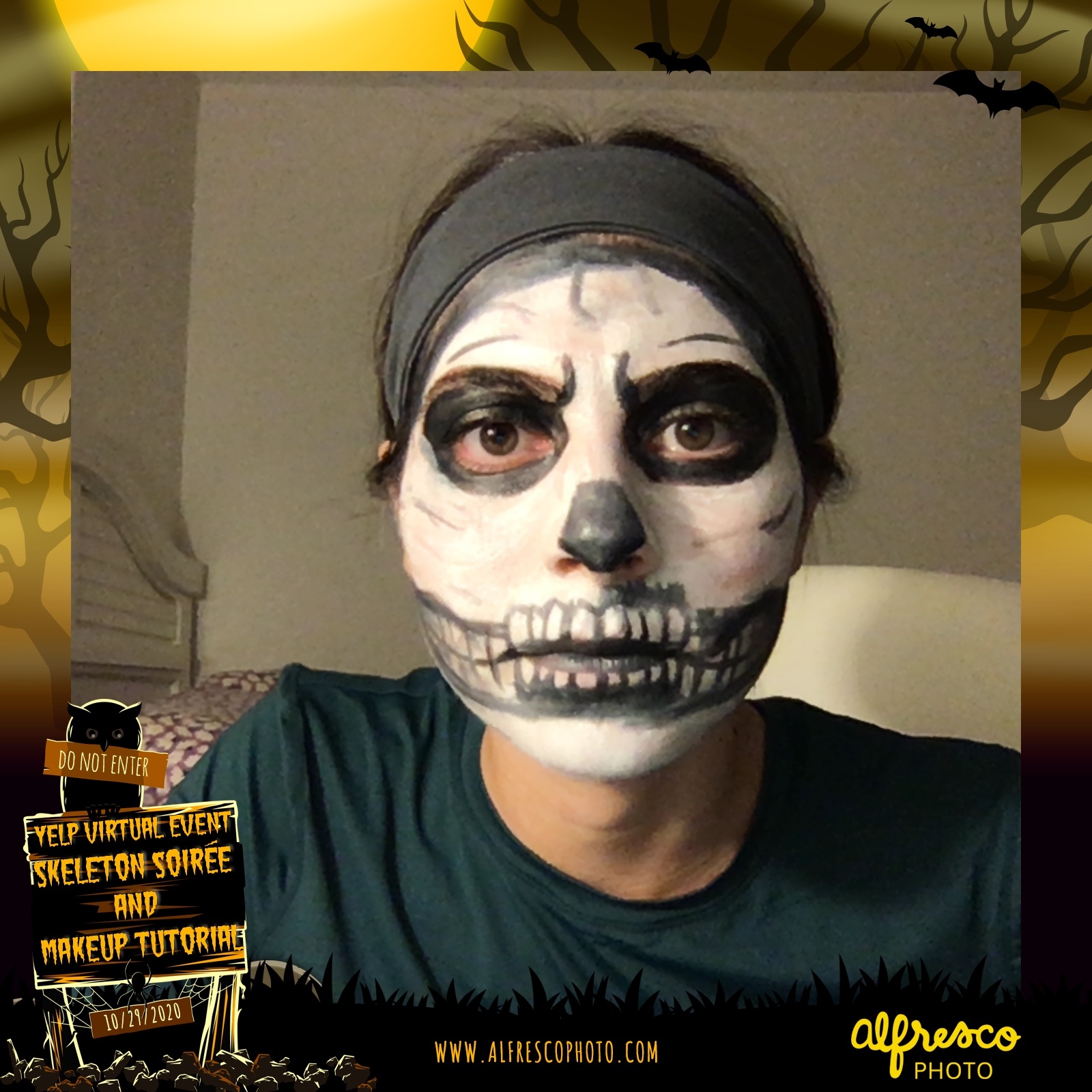 Yelp Skeleton Makeup Tutorial | View more photos from the event at events.alfrescophoto.com/u/AlfrescoPhoto/Yelp-Skeleton-Makeup-Tutorial